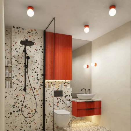 Plafony - plafon sufitowy lampa do łazienki kula brzoskwiniowa obudowa zori sl.1901 sollux 