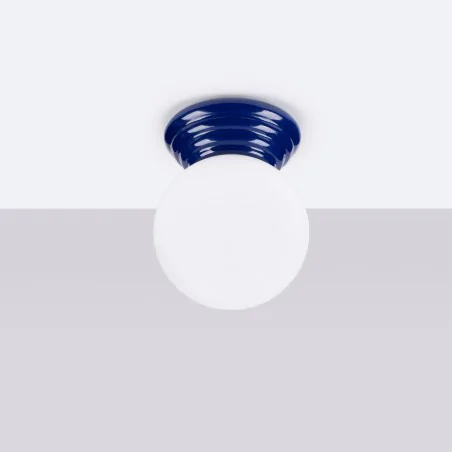 Plafony - plafon do łazienki ultramaryna biała kula ip44 zori sl.1902 sollux 