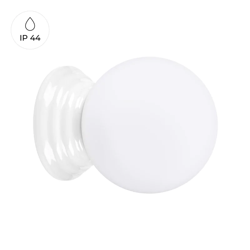 Kinkiety-lazienkowe - kinkiet łazienkowy biały kula lampa ścienna ip44 zori sl.1903 sollux firmy SOLLUX 