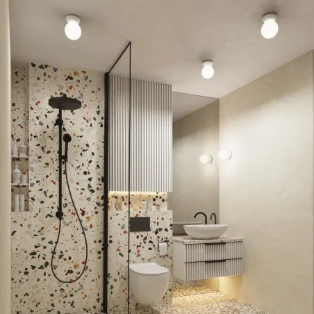 Plafony - lampa sufitowa biała kula plafon do łazienki sl.1904 zori sollux 