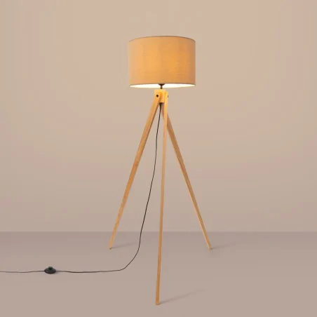 Lampy-stojace - lampa podłogowa stojąca na trójnogu natt z abażurem taupe sl.1905 sollux 