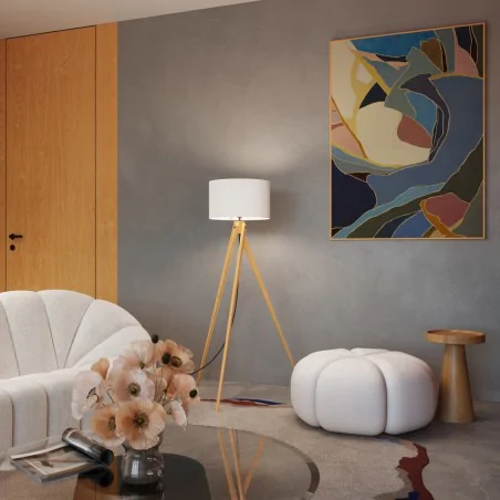 Lampy-stojace - lampa podłogowa skandynawska na trójnogu natt biała sl.1908 sollux 