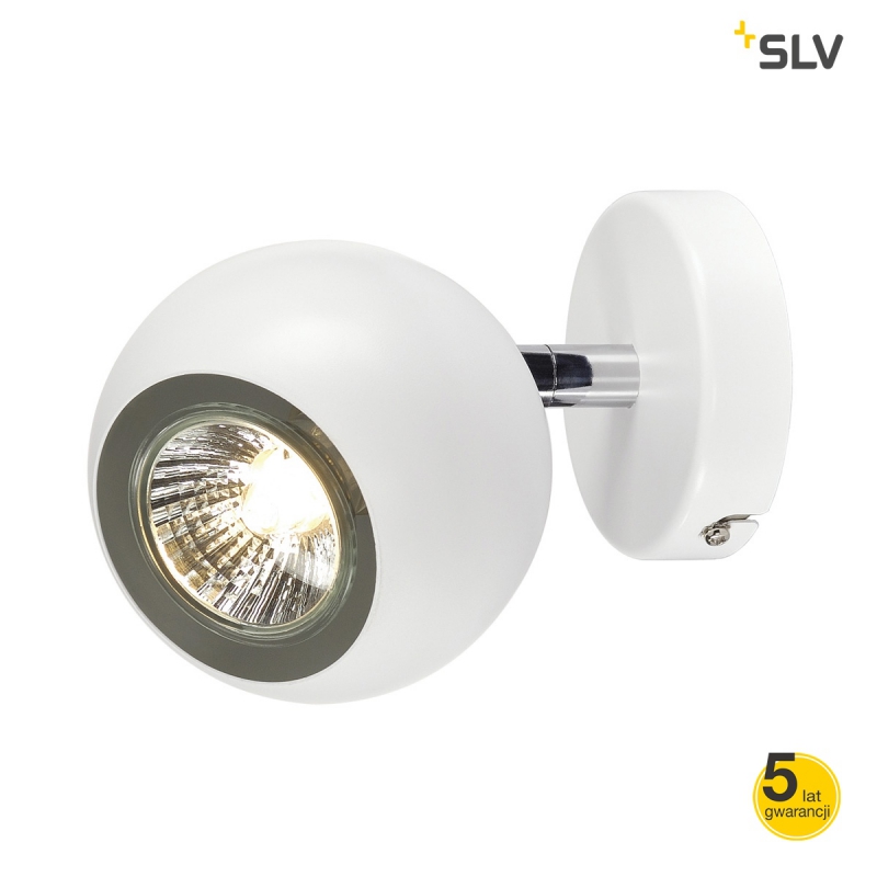 Lampy-sufitowe - oprawa ścienno-sufitowa light eye 1 gu10 biała/chrom gu10 max 50w spotline firmy SPOTLINE 