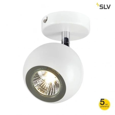 Kinkiety-do-salonu - oprawa ścienno-sufitowa light eye 1 gu10 biała/chrom gu10 max 50w slv 