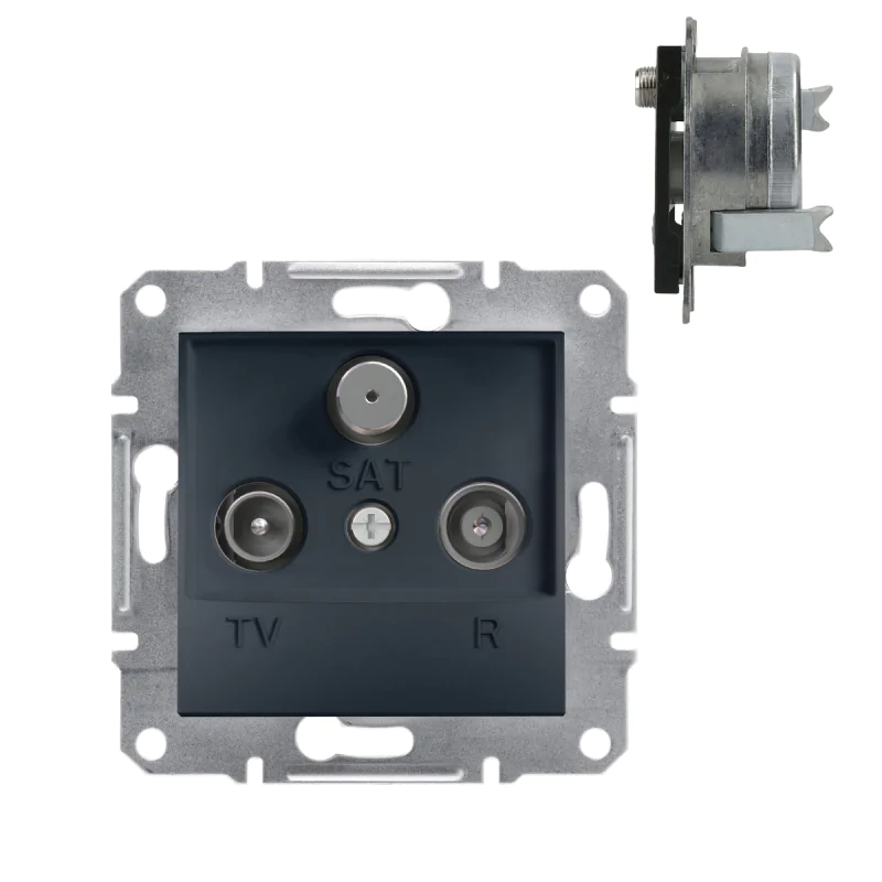 Gniazda-antenowe - gniazdo antenowe r-tv-sat końcowe antracyt do ramki asfora eph3500171 schneider firmy Schneider Electric 