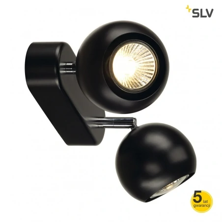 Lampy-sufitowe - oprawa ścienno-sufitowa czarna chrom light eye 2 gu10 gu10 max 2x50w slv 