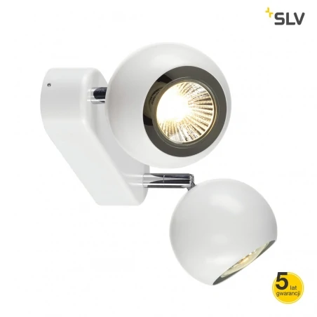 Lampy-sufitowe - oprawa ścienno-sufitowa light eye 2 gu10 biała/chrom gu10 max 2x50w slv 