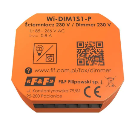 Sterowanie-oswietleniem - ściemniacz światła wifi do żarówek led i zwykłych 230v wi-dim1s1-p f&f 