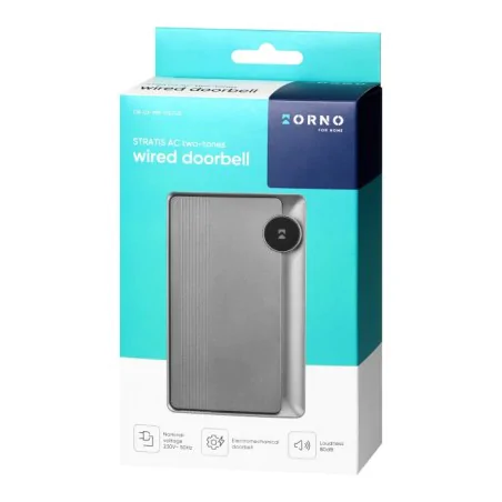 Dzwonki-do-drzwi-przewodowe - grafitowy dzwonek przewodowy do drzwi dwutonowy ding dong 230v stratis ac orno 