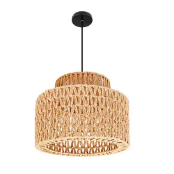 Lampy-sufitowe - lampa sufitowa w stylu boho oprawa wisząca sznurowa pleciona e27 korn lvt