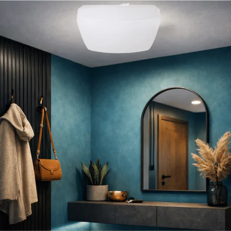 Plafony - kwadratowa lampa sufitowa plafon na dwie klasyczne żarówki e27 stig 04898 ideus 