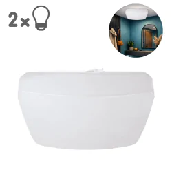 Plafony - kwadratowa lampa sufitowa plafon na dwie klasyczne żarówki e27 stig 04898 ideus