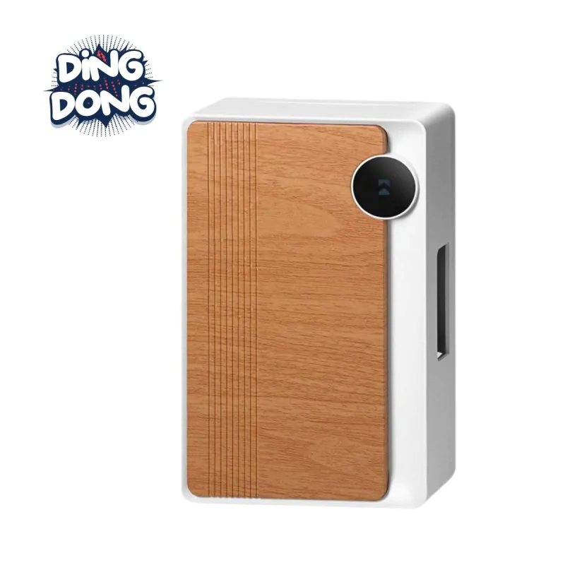 Dzwonki-do-drzwi-przewodowe - dzwonek ding-dong gong do drzwi dwutonowy biało-dębowy 230v stratis ac orno firmy ORNO 