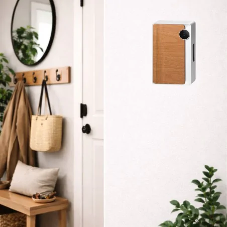 Dzwonki-do-drzwi-przewodowe - dzwonek ding-dong gong do drzwi dwutonowy biało-dębowy 230v stratis ac orno 