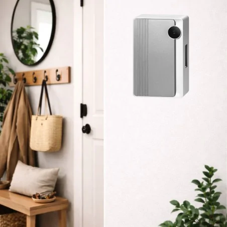Dzwonki-do-drzwi-przewodowe - białoo-grafitowy dzwonek przewodowy do drzwi dwutonowy ding dong 230v stratis ac orno 