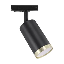 Oswietlenie-szynowe - lampa sufitowa na szynie czarno-złota  reflektor na szynoprzewód oslo gu10 black ideus