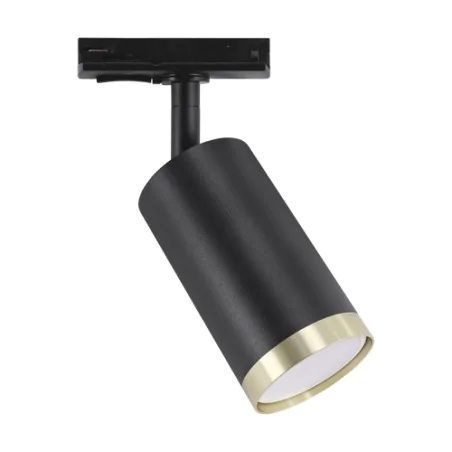 Oswietlenie-szynowe - lampa sufitowa na szynie czarno-złota  reflektor na szynoprzewód oslo gu10 black ideus 