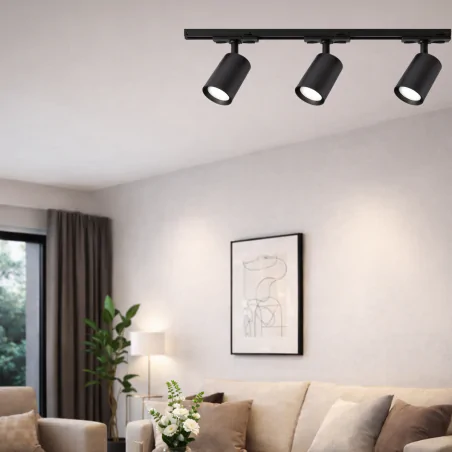 Oswietlenie-szynowe - czarna oprawa na szynoprzewód oświetlenie szynowe reflektor balaton tra gu10 ideus 