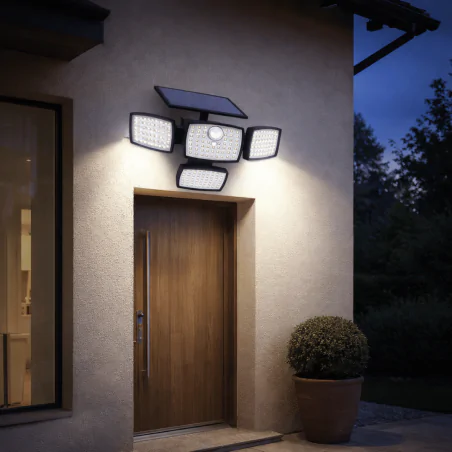 Naswietlacze-led-solarne - lampa solarna elewacyjna naświetlacz kinkiet z czujnikiem ruchu 10w ip65 borut 04948 ideus 