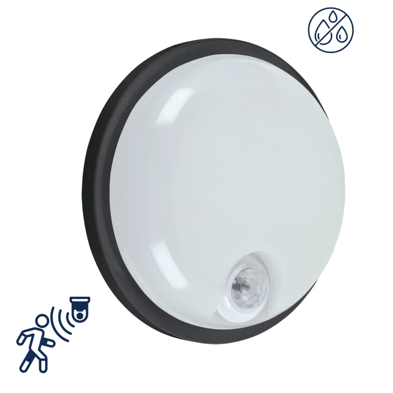 Kinkiety-zewnetrzne - lampa na zewnątrz elewacyjna led z czujnikiem ruchu 15w czarna ip65 elias pir ideus firmy IDEUS - STRUHM 