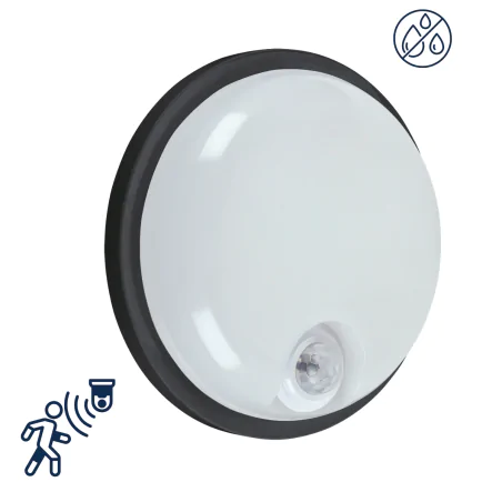 Kinkiety-zewnetrzne - lampa na zewnątrz elewacyjna led z czujnikiem ruchu 15w czarna ip65 elias pir ideus 