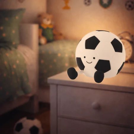 Lampki-nocne - lampka nocna led stołowa dla dziecka piłka nożna z nóżkami na szafkę nocną pele 04919 ideus 