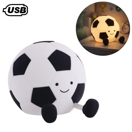 Lampki-nocne - lampka nocna led stołowa dla dziecka piłka nożna z nóżkami na szafkę nocną pele 04919 ideus 