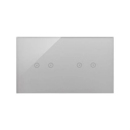 Panele-dotykowe - panel dotykowy 2+2 pola dotykowe poziome srebrna mgła dstr222/71 simon 54 touch kontakt simon 