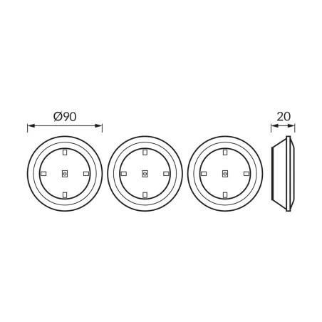 Oprawy-meblowe-podszafkowe - zestaw 3 bezprzewodowych lampek podmeblowych z pilotem sudoku 04847 ideus 