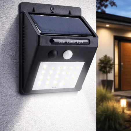 Kinkiety-solarne - naświetlacz solarny led z czujnikiem ruchu 2w lampka elewacyjna zasilana energią słoneczną demo led pir 04942 ideus 