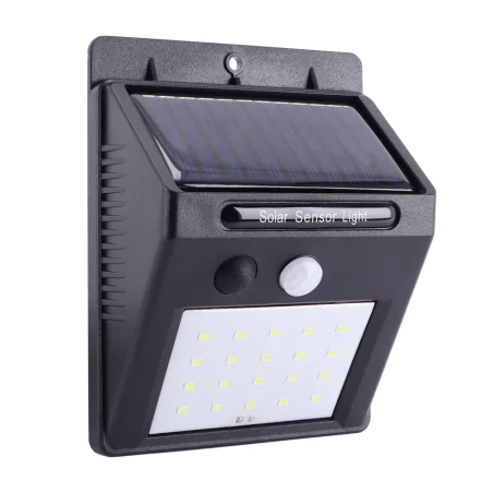 Kinkiety-solarne - naświetlacz solarny led z czujnikiem ruchu 2w lampka elewacyjna zasilana energią słoneczną demo led pir 04942 ideus 