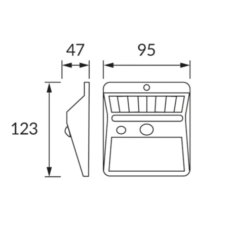Kinkiety-solarne - naświetlacz solarny led z czujnikiem ruchu 2w lampka elewacyjna zasilana energią słoneczną demo led pir 04942 ideus 