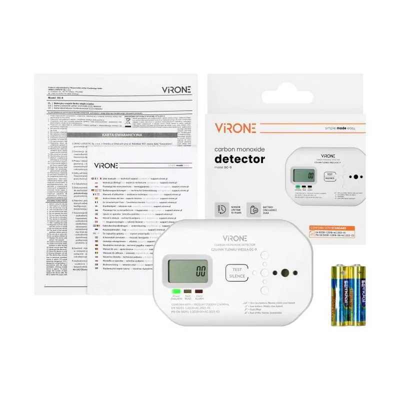 Czujniki-czadu - dc-9 czujnik tlenku węgla detektor czadu na baterie 2xaa żywotność 10lat orno firmy ORNO 
