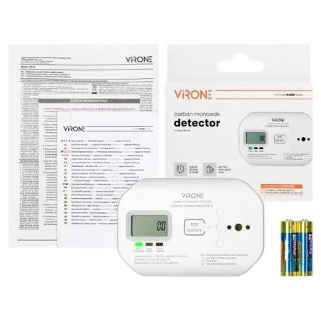 Czujniki-czadu - dc-9 czujnik tlenku węgla detektor czadu na baterie 2xaa żywotność 10lat orno 