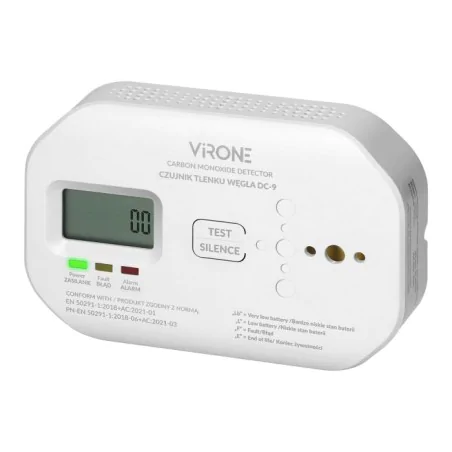 Czujniki-czadu - dc-9 czujnik tlenku węgla detektor czadu na baterie 2xaa żywotność 10lat orno 