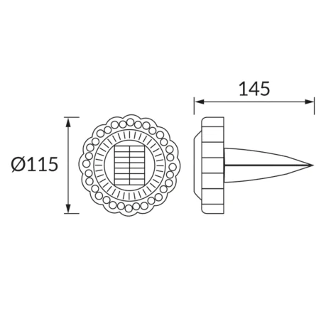 Lampy-solarne - lampka solarna wbijana do ogrodu z zimnym światłem dart led 04939 ideus 