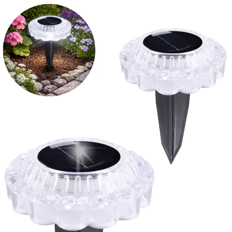 Lampy-solarne - lampka solarna wbijana do ogrodu z zimnym światłem dart led 04939 ideus 