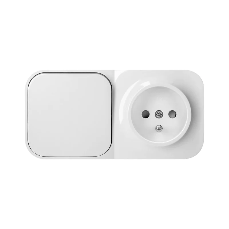 Wylaczniki-jednobiegunowe - or-oe-7207 białe gniazdo z wyłącznikiem pojedynczym poziome natynkowe ip20 todo orno firmy ORNO 