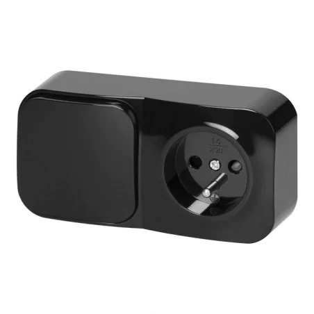 Wylaczniki-jednobiegunowe - or-oe-7207 czarne gniazdo z wyłącznikiem światła poziome natynkowe ip20 todo orno 
