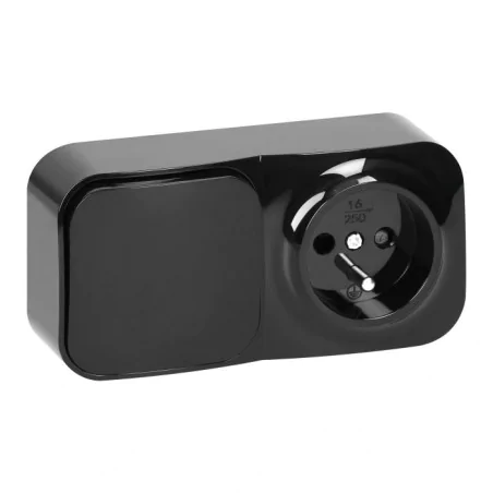 Wylaczniki-jednobiegunowe - or-oe-7207 czarne gniazdo z wyłącznikiem światła poziome natynkowe ip20 todo orno 