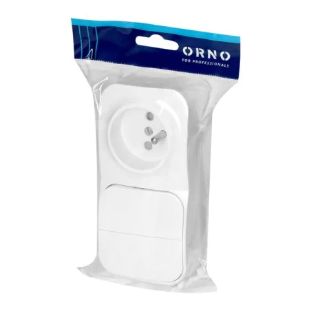 Wylaczniki-jednobiegunowe - białe gniazdo z wyłącznikiem podwójnym natynkowe or-oe-7207/2/w ip20 todo orno 