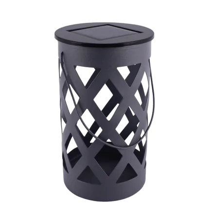 Lampy-solarne - latarenka solarna czarna z zimnym światłem ogrodowa ip44 04940 tabu led ideus 