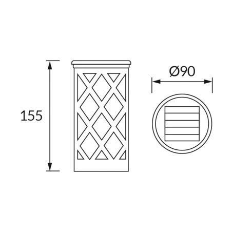Lampy-solarne - latarenka solarna czarna z zimnym światłem ogrodowa ip44 04940 tabu led ideus 