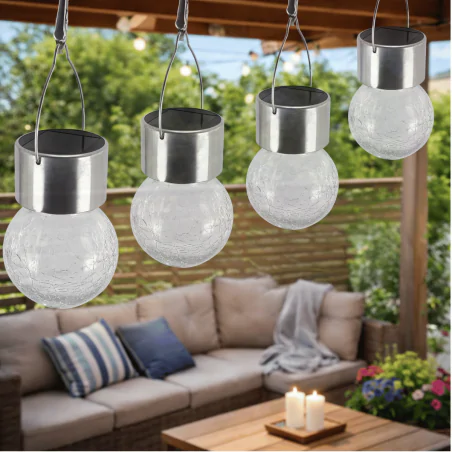Lampy-solarne - wisząca lampka solarna żarówka imitacja popękanego szkła ciepłe światło aple led 04941 ideus 