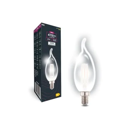 Gwint-trzonek-e14 - żarówka imitacja płomienia led e14  4w 470lm 4000k c37 płomyk bxs edbt010nw inq 