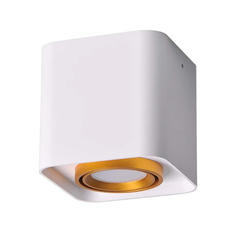 Oprawy-sufitowe - oprawa natynkowa kwadrat biało-złota gu10 eger polux firmy POLUX GOLDLUX 