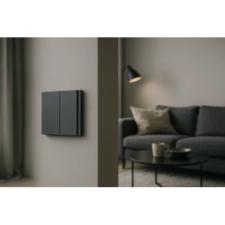 Wylaczniki-podwojne - włącznik podwójny do światła szary z ramką w komplecie cc-tr-02 wesa 