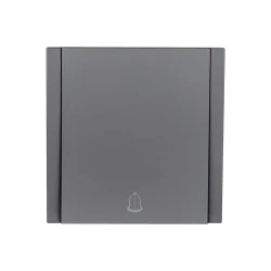 Wlaczniki-i-przyciski-dzwonkowe - szary przycisk do dzwonka z ramką w komplecie cc-tr-06 wesa