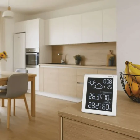 Termometry-i-stacje-pogodowe - stacja pogodowa bezprzewodowa z czujnikiem zewnętrznym biała stojąca e8647w emos 