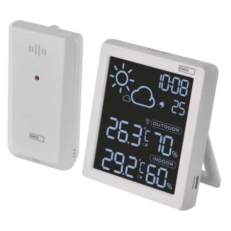 Termometry-i-stacje-pogodowe - stacja pogodowa bezprzewodowa z czujnikiem zewnętrznym biała stojąca e8647w emos 